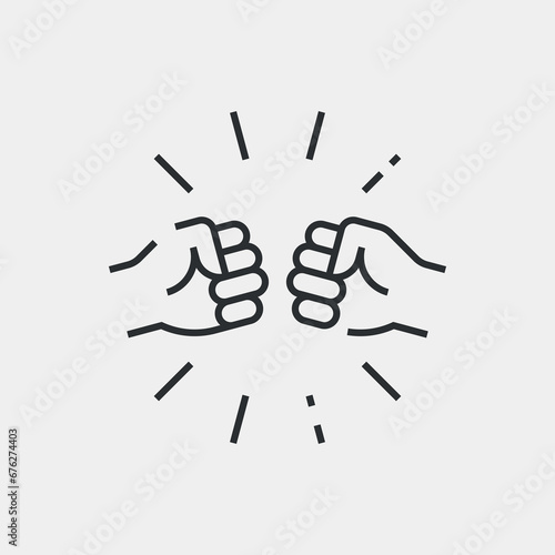 Fist bump. Simple linear vector icon