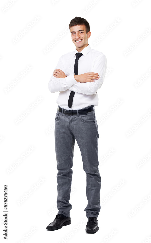 Happy businessman, portrait and professional in confidence against a white studio background. Young man, model or confident employee standing with smile for career ambition or mindset on mockup space Happy businessman, portrait and professional in confidence against a white studio background. Young man, model or confident employee standing with smile for career ambition or mindset on mockup space