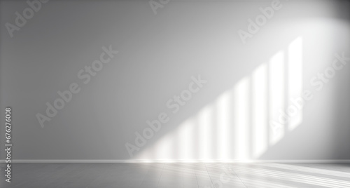 Gray background for product presentation with shadow and light from windows.Gray background for product presentation with shadow and light from windows
