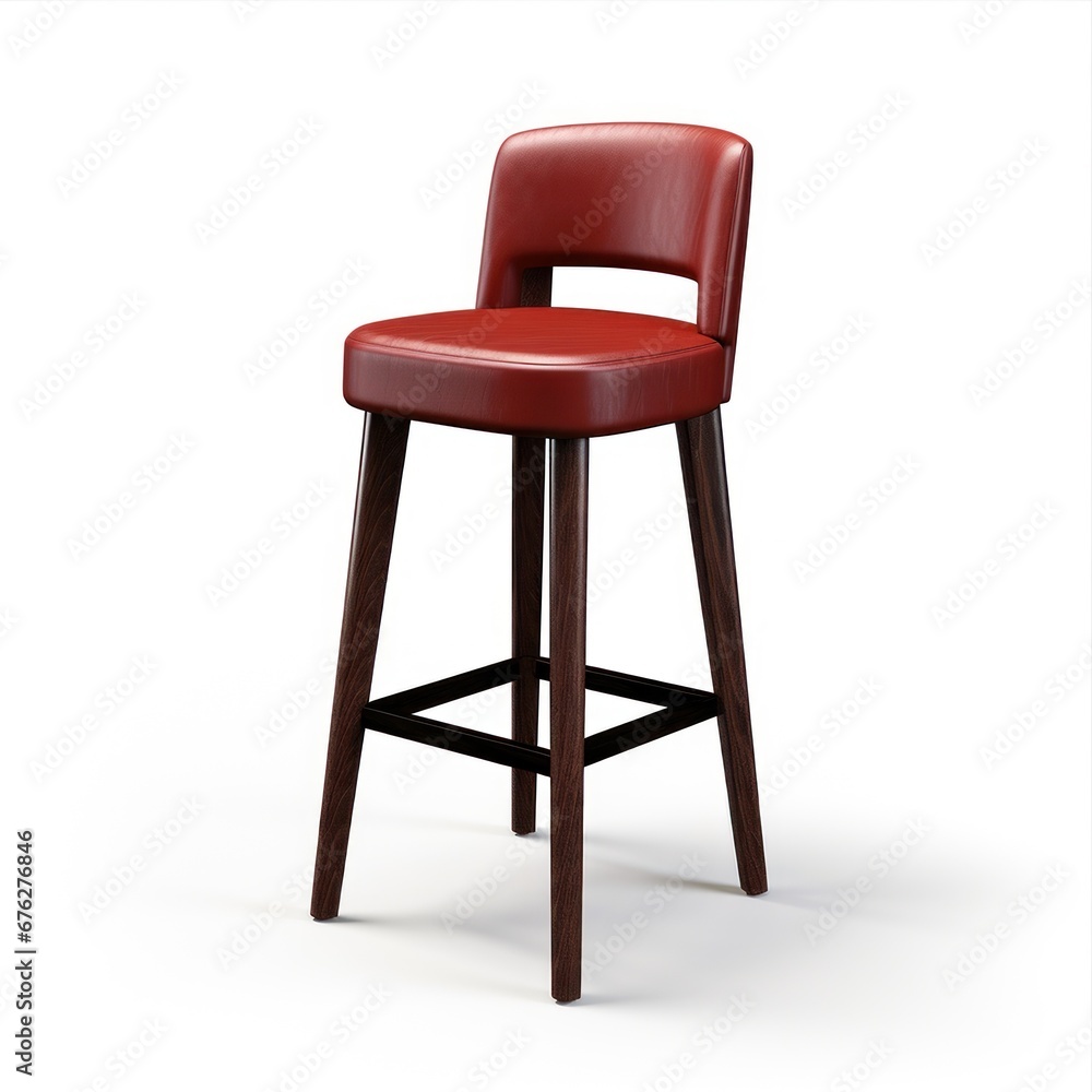 Tall Wooden Legs Stool Isolated on White Background Tall Wooden Legs Stool Isolated on White Background