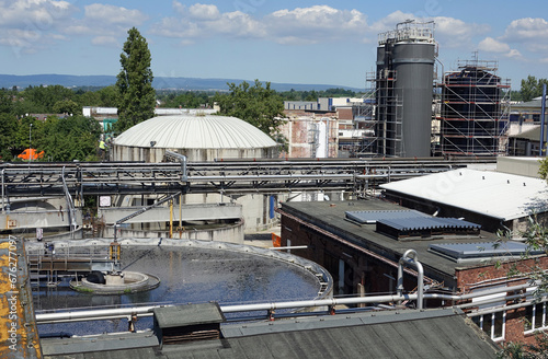 Blick vom Aussichtsturm am Mainhafen in Mainz-Kostheim