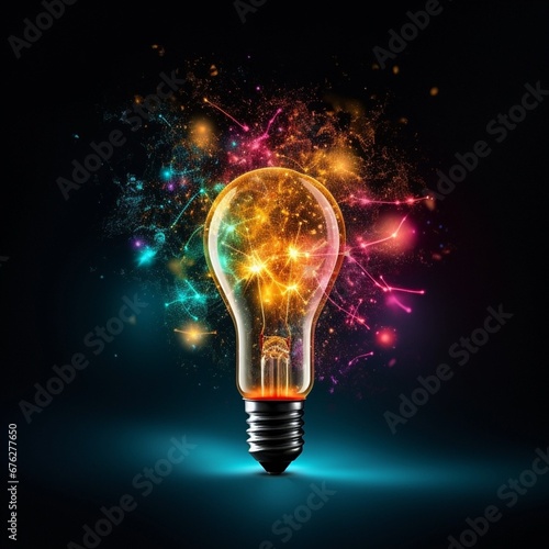 Creative light bulb of brainstorming concept
