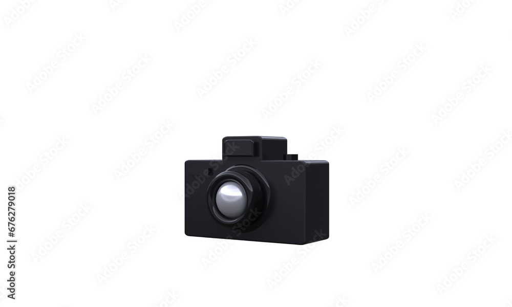 unique 3d render black camera concept web icon.Trendy and modern in 3d style.