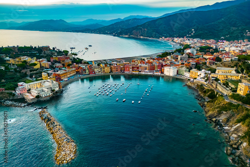 Fototapeta Naklejka Na Ścianę i Meble -  View of the Bay of Silence in Sestri Levante, Liguria, Italy