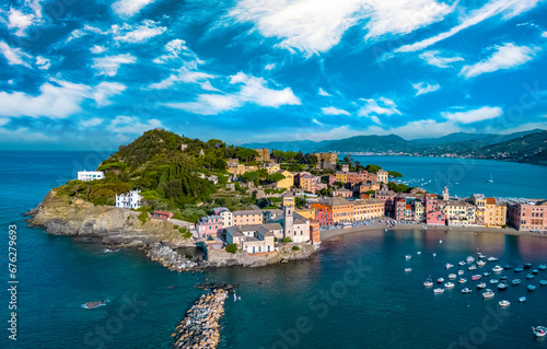 View of the Bay of Silence in Sestri Levante  Liguria  Italy