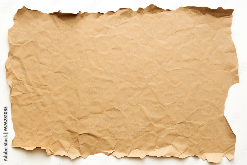 Torn cardboard paper isolated on white background Generative AI Torn cardboard paper isolated on white background Generative AI