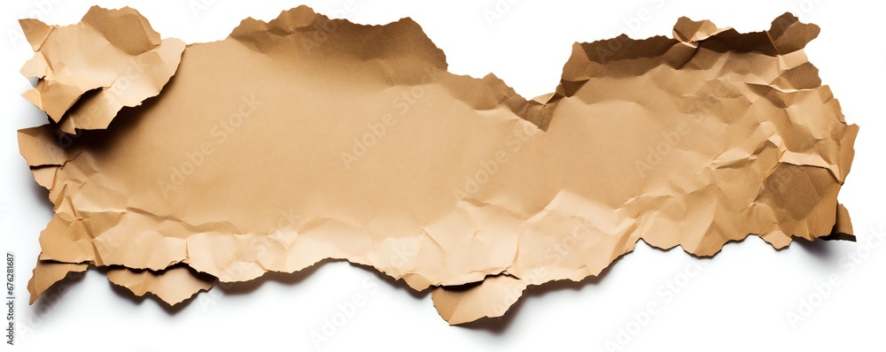 Torn cardboard paper isolated on white background Generative AI Torn cardboard paper isolated on white background Generative AI