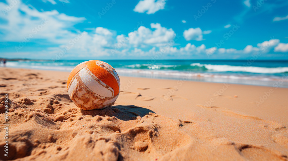 Obraz premium rugby ball on beach