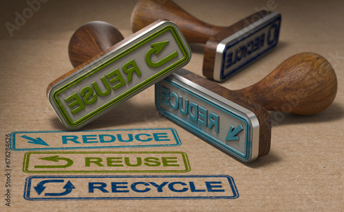 3R Reduce, Reuse and Recycle. Waste management concept