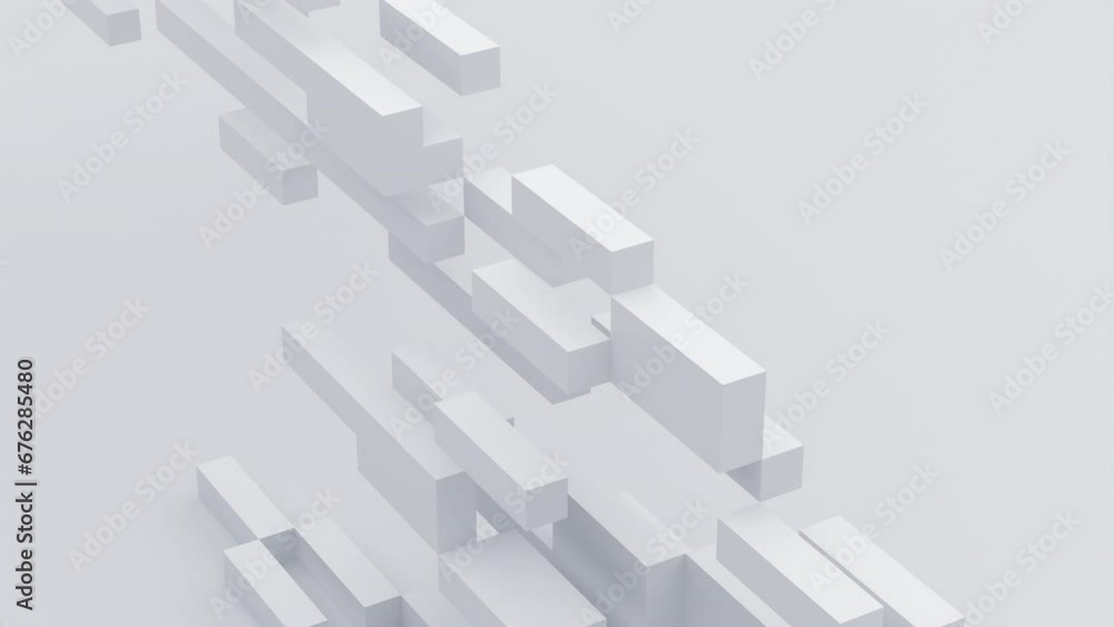 Abstract 3d animation, white geometric background design, 4k seamless looped video Abstract 3d animation, white geometric background design, 4k seamless looped video