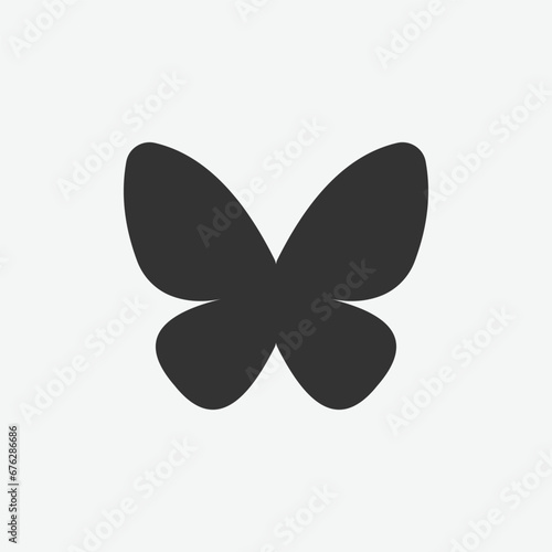 vector illustration of butterfly icon on grey background for website, ui ux and mobile design. vector illustration