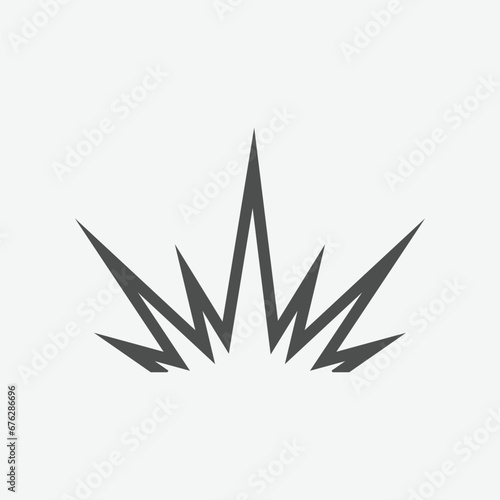 vector illustration of bomb, boom icon on grey background for website, ui ux and mobile design. vector illustration
