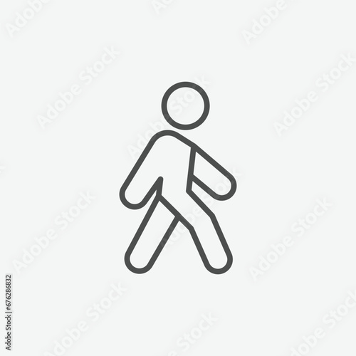 vector illustration of walking man icon on grey background for website, ui ux and mobile design. vector illustration