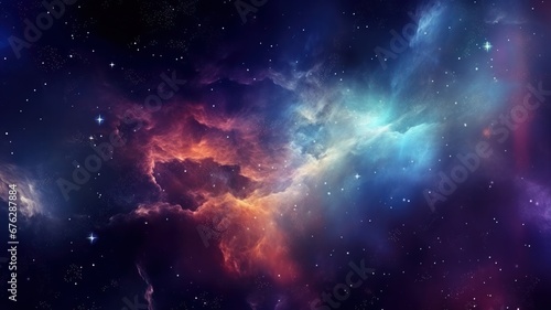 Colorful galaxy in space