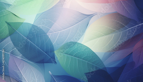 Colorful transparent leaves pattern background