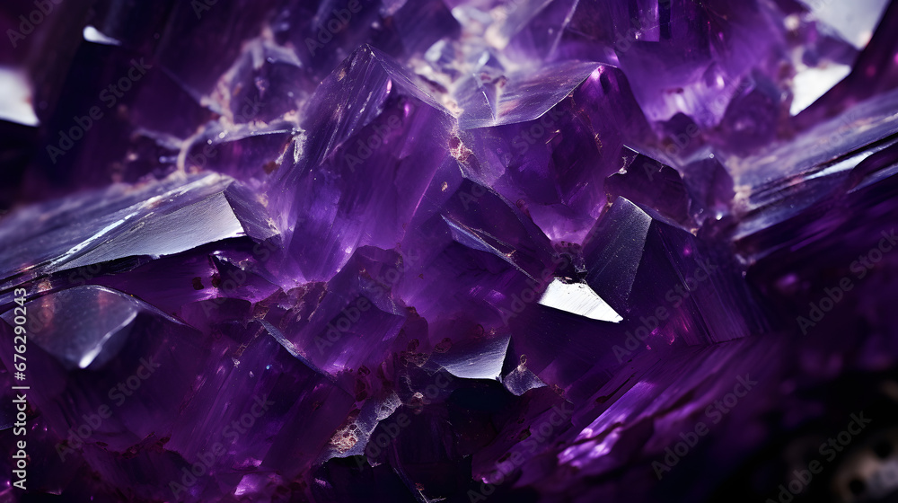 Extreme macro photograph of amethyst from the Purple Haze mine near Thunder Bay, Ontario, Canada. The red coloration is due to the presence of hematite inclusions marble texture. Generative Ai. - obrazy, fototapety, plakaty 