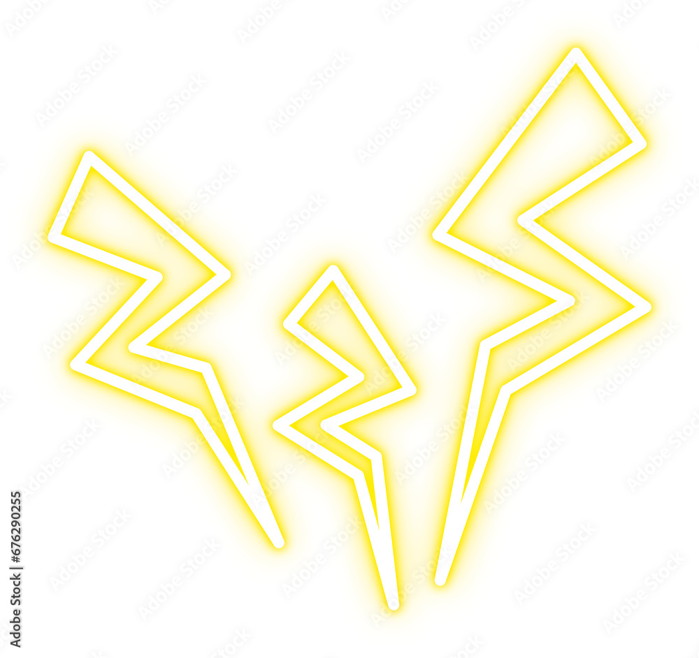 Yellow Glowing Neon Lightning Illustration Isolated Vector Yellow Glowing Neon Lightning Illustration Isolated Vector