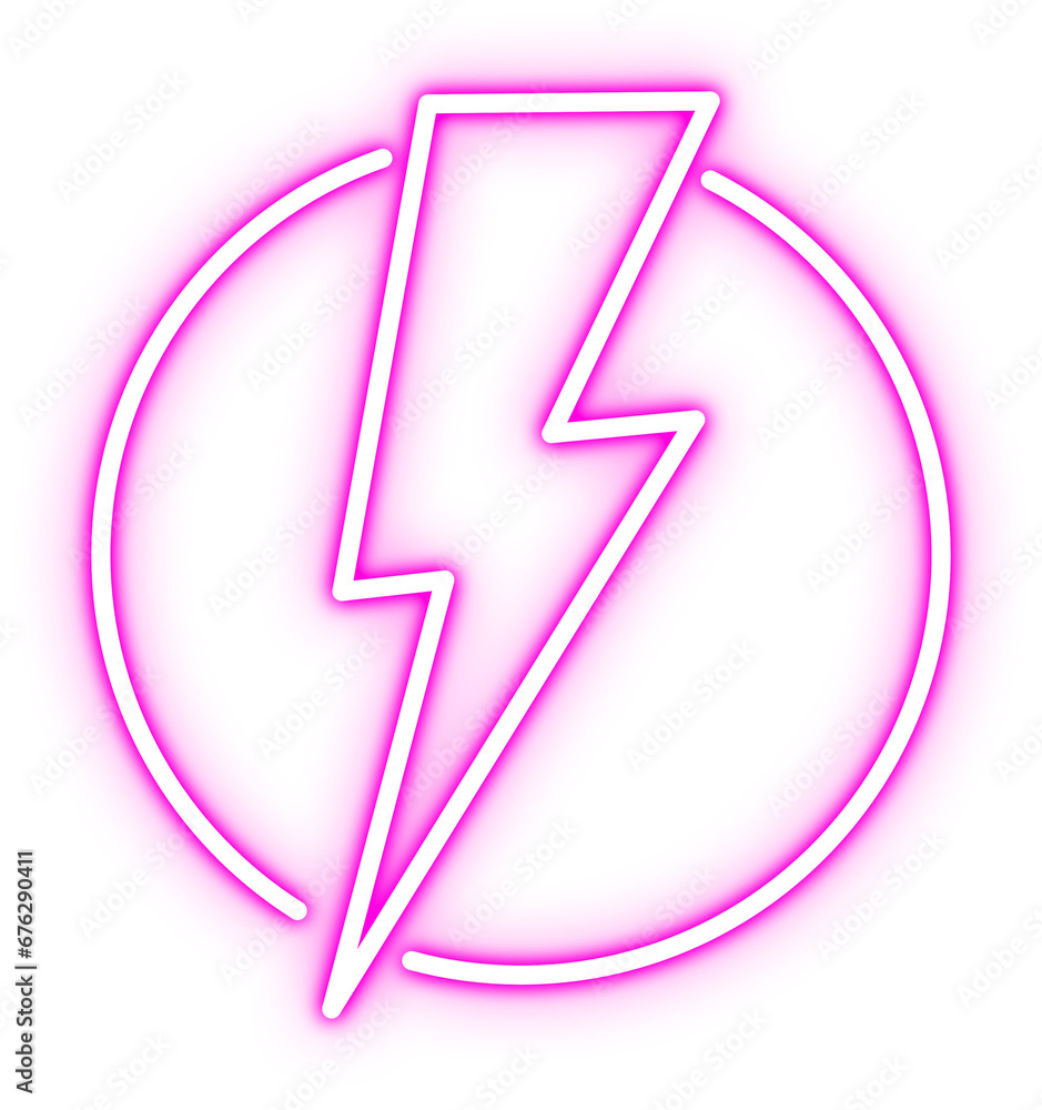 Glowing Neon Lightning Illustration Isolated Vector Glowing Neon Lightning Illustration Isolated Vector