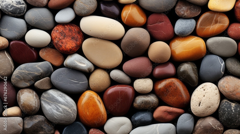 flat river stone texture, Rock wall, Colorful stone background