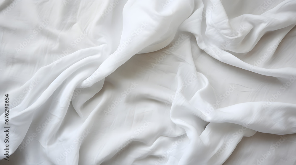 Fabric backdrop White linen canvas crumpled natural cotton fabric Natural handmade linen top view background marble texture. Generative Ai. Fabric backdrop White linen canvas crumpled natural cotton fabric Natural handmade linen top view background marble texture. Generative Ai.