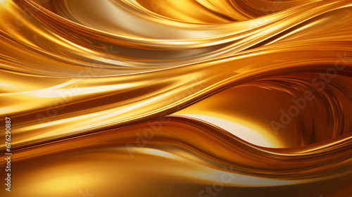 golden liquid flowing metal. Generative Ai.