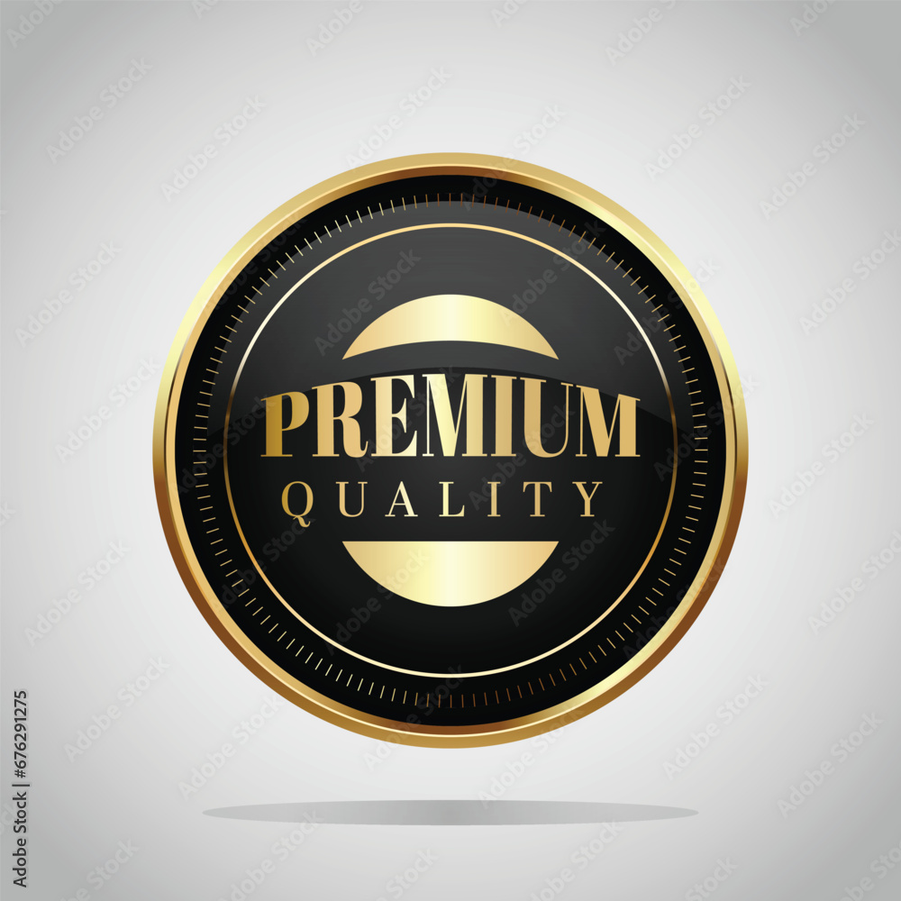 Fototapeta premium Luxury golden badges and labels. Retro vintage circle badge design