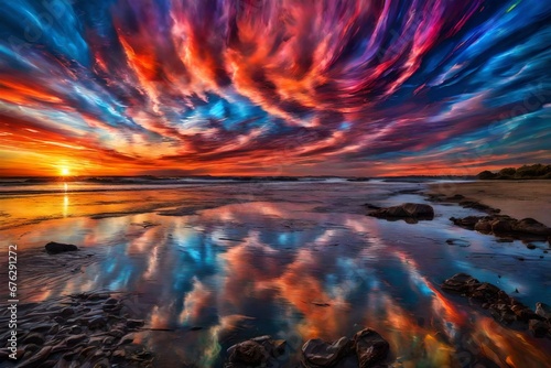 A liquid rainbow painting the sky with its vibrant strokes
