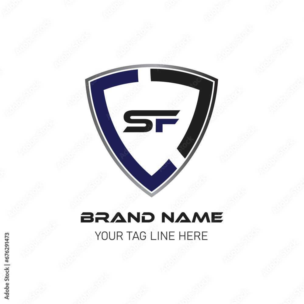 SF BRAND LETTER LOGO DESIGN VECTOR shield logo SF BRAND LETTER LOGO DESIGN VECTOR shield logo