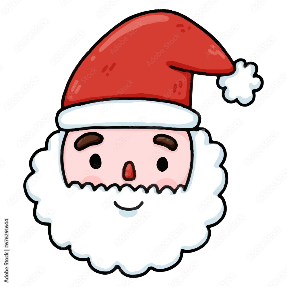 Santa Claus cartoon doodle style hand drawn Santa Claus cartoon doodle style hand drawn