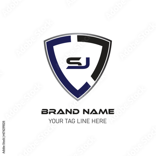 Free Download SJ BRAND LETTER LOGO DESIGN VECTOR shield logo - GFXLoad