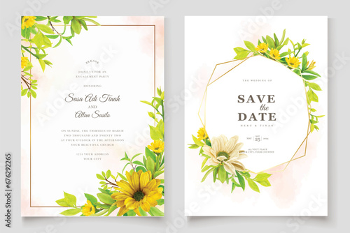 sunflower wedding invitation card design