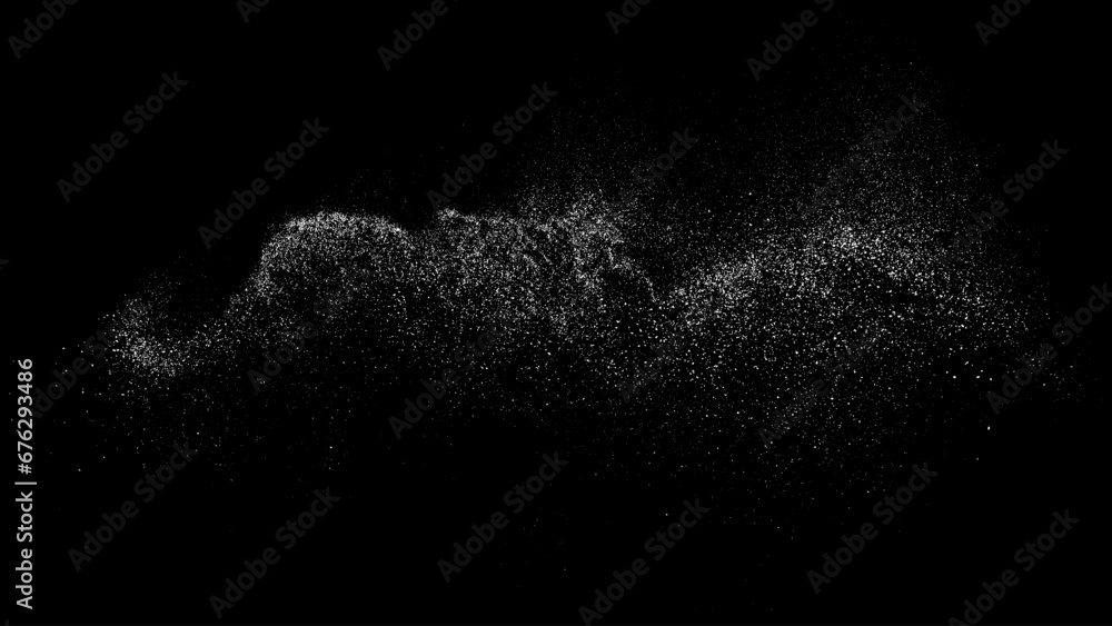 Distressed white grainy texture. Dust overlay textured. Grain noise particles. Snow effects pack. Rusted black background. Vector illustration.   - obrazy, fototapety, plakaty 