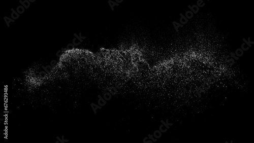 Distressed white grainy texture. Dust overlay textured. Grain noise particles. Snow effects pack. Rusted black background. Vector illustration. 