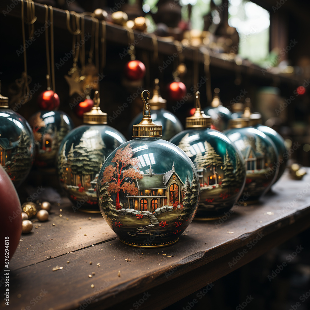 Hand-Painted Christmas Baubles Hand-Painted Christmas Baubles