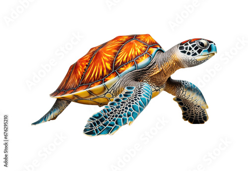 Sea turtle die cut png file