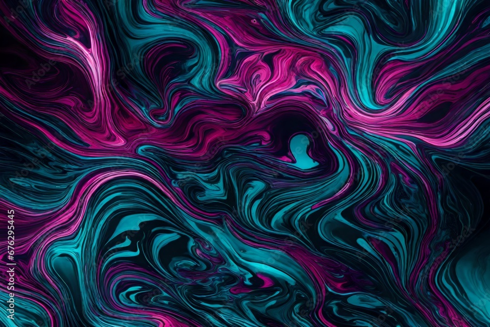 Radiant teal and magenta liquids creating a stunning, dynamic abstract wallpaper.