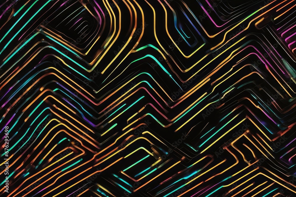 a high quality stock photograph of 3d render. Modern neon wallpaper. Glowing dynamic lines over black background a high quality stock photograph of 3d render. Modern neon wallpaper. Glowing dynamic lines over black background