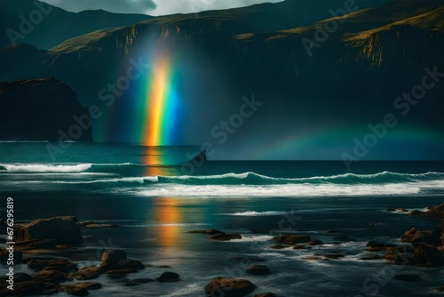 A liquid rainbow arching across the horizon, a gift from nature