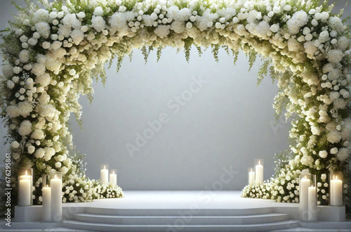 Wedding arch with white flowers