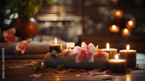 Thai massage spa object, wellness and relaxation concept. Aromatherapy body care photo