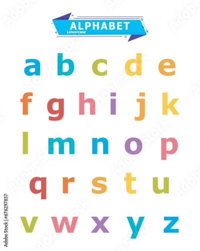 Educational Poster Colorful Design Alphabet lowercase