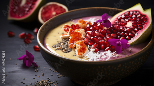 Smoothie bowl with goji and passion fruit