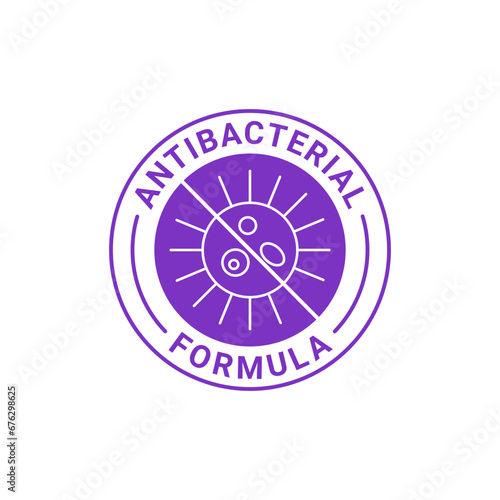 Antibacterial formula vector label, stamp