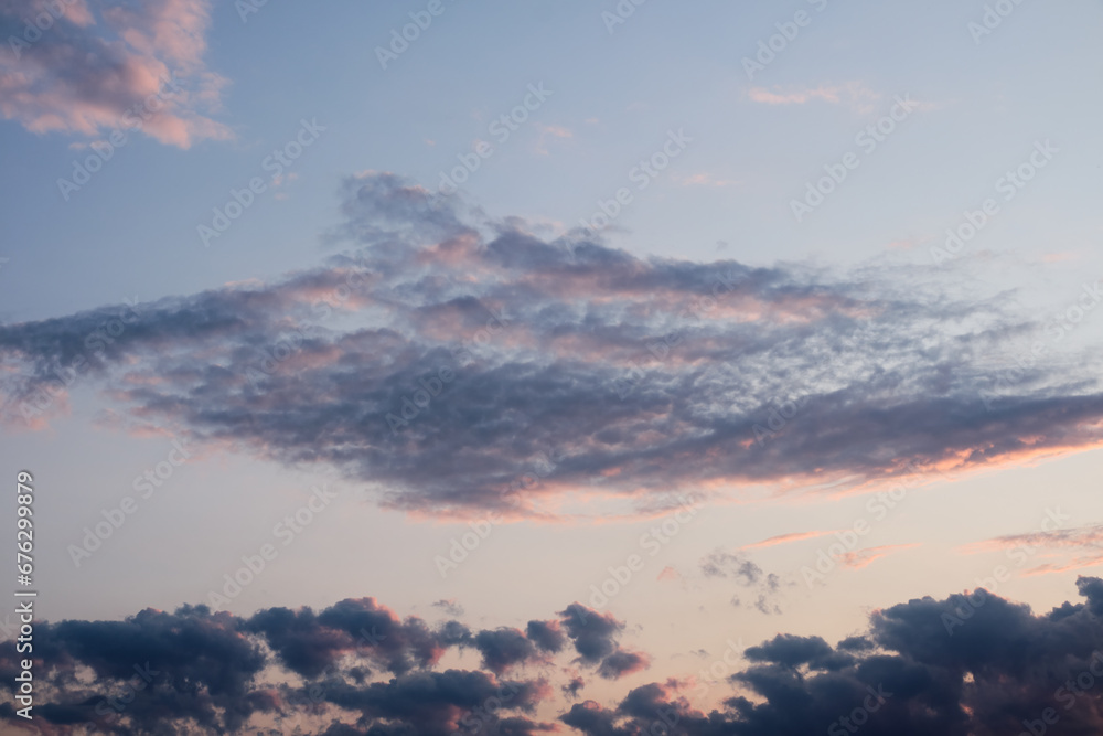 Sunset Clouds With Purple And Violet Tones