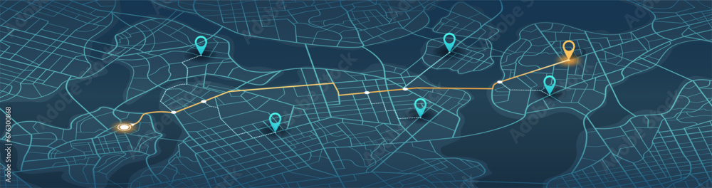Gps tracking map. Abstract isometric location tracks dashboard. Track ...