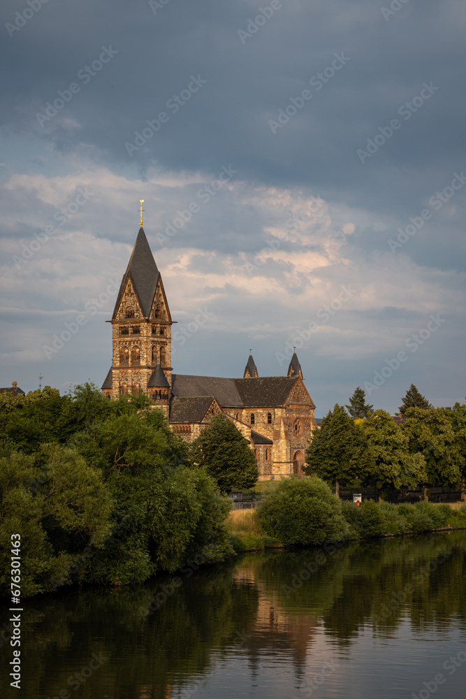 Catholic Church of Saint Paul Hanau Germany at the Riverside of River Main