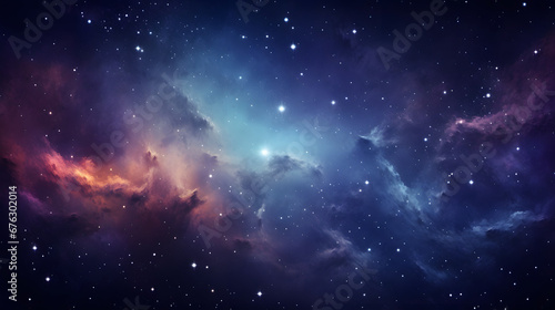 Stars and galaxy outer space sky night universe background. Generative Ai
