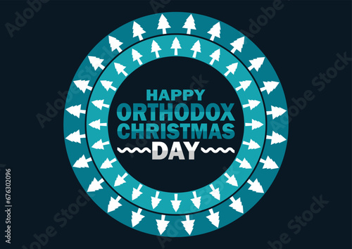 Happy Orthodox Christmas Day Vector illustration. Suitable for greeting card, poster and banner.