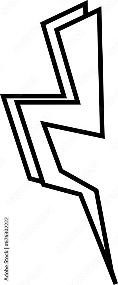 Lightning Outline Illustration Isolated Vector Lightning Outline Illustration Isolated Vector