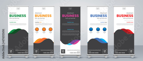 set of roll up banner design set